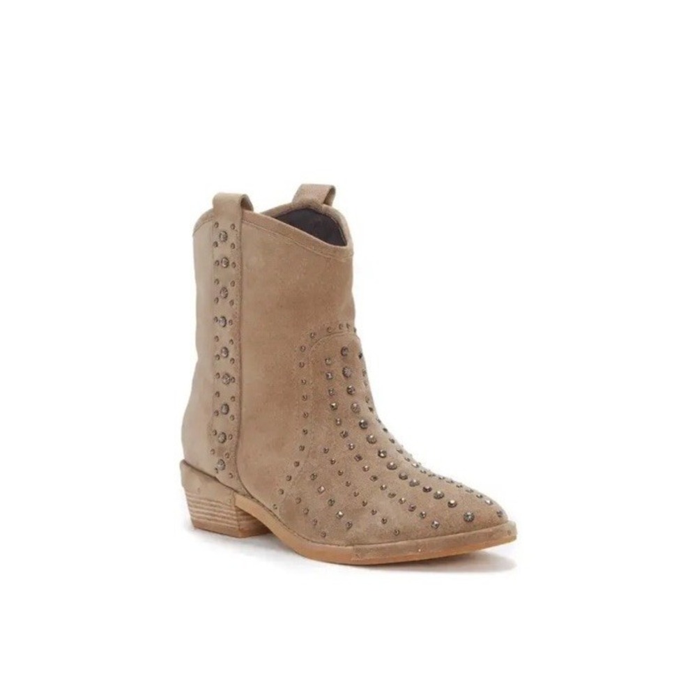 Vince Camuto Jephelis Western Studded Boots 7.5 Vison Suede